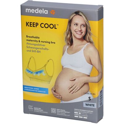 cm_main_brand_2276 medela Keep Cool™ Soutien-gorge de grossesse et d'allaitement blanc, taille S Bustier 1 pc(s) - Publicité cm_main_brand_2276 medela Keep Cool™ Soutien-gorge de grossesse et d'allaitement blanc, taille S Bustier 1 pc(s) - Publicité