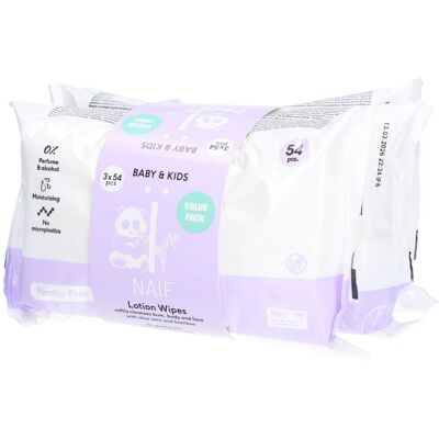 NAÏF NAIF Baby & Kids - Lingettes humides avec lotion pour bébé enfant Lingette(S) 3x54 pc(s) - Publicité NAÏF NAIF Baby & Kids - Lingettes humides avec lotion pour bébé enfant Lingette(S) 3x54 pc(s) - Publicité