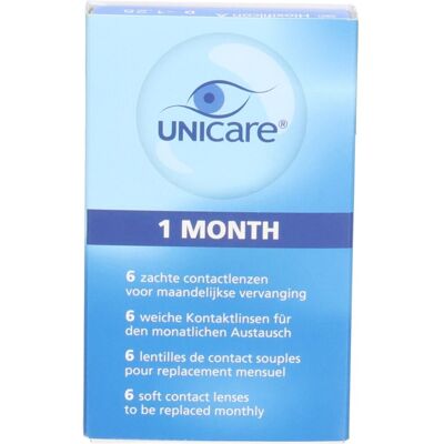 Unicare Lentilles mensuelles -1,25 De Contact 6 pc(s) - Publicité Unicare Lentilles mensuelles -1,25 De Contact 6 pc(s) - Publicité