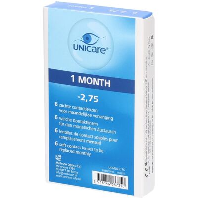 Unicare Lentilles mensuelles -2,75 De Contact 6 pc(s) - Publicité Unicare Lentilles mensuelles -2,75 De Contact 6 pc(s) - Publicité