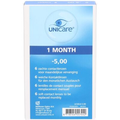 Unicare Lentilles mensuelles -5,00 De Contact 6 pc(s) - Publicité Unicare Lentilles mensuelles -5,00 De Contact 6 pc(s) - Publicité