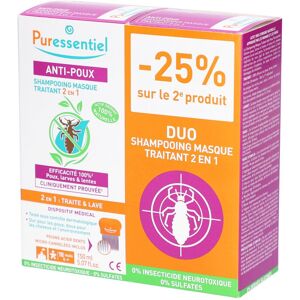 PURESSENTIEL Anti-Poux Shampooing Masque Traitant 2en1 x2 300 ml - Publicité PURESSENTIEL Anti-Poux Shampooing Masque Traitant 2en1 x2 300 ml - Publicité