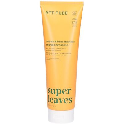 ATTITUDE Super Leaves Shampooing Volume et Brillance Protéines de Soja Canneberge 240 ml - Publicité ATTITUDE Super Leaves Shampooing Volume et Brillance Protéines de Soja Canneberge 240 ml - Publicité
