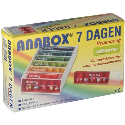 ADVYS Anabox Boîte à médicaments Arc-en-Ciel - Organisateur 7 Jours - Publicité ADVYS Anabox Boîte à médicaments Arc-en-Ciel - Organisateur 7 Jours - Publicité