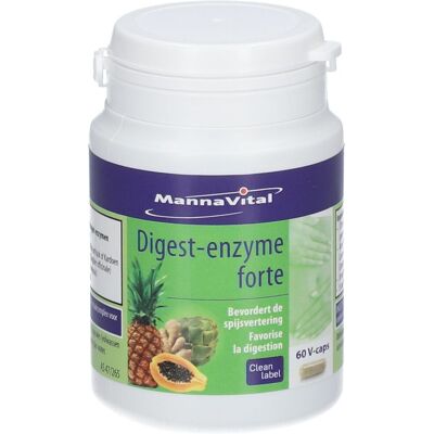 Mannavital Enzymes Digestives Forte - 60 capsules végétariennes - Publicité Mannavital Enzymes Digestives Forte - 60 capsules végétariennes - Publicité