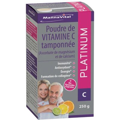 Mannavital Vitamine C Platinum Buffé Poudre 250 g - Publicité Mannavital Vitamine C Platinum Buffé Poudre 250 g - Publicité