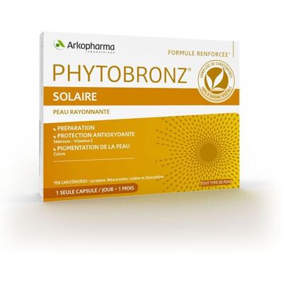 Arkopharma Phytobronz préparateur solaire Comprimé(S) 30 pc(s) - Publicité Arkopharma Phytobronz préparateur solaire Comprimé(S) 30 pc(s) - Publicité