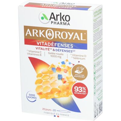 Arkopharma Arko Royal VitaDéfenses 20 Ampoules - Complément Alimentaire - Publicité Arkopharma Arko Royal VitaDéfenses 20 Ampoules - Complément Alimentaire - Publicité