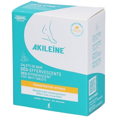 AKILEINE Akileïne Galets de Bain Déo-Effervescents pour transpiration intense De Pieds 6x12 g - Publicité AKILEINE Akileïne Galets de Bain Déo-Effervescents pour transpiration intense De Pieds 6x12 g - Publicité