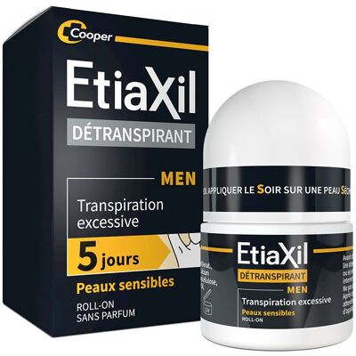 ETIAXIL - Déodorant Détranspirant Traitement Transpiration Excessive Aisselles HOMME Peaux Sensibles 15 ml Rouleau - Publicité ETIAXIL - Déodorant Détranspirant Traitement Transpiration Excessive Aisselles HOMME Peaux Sensibles 15 ml Rouleau - Publicité