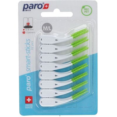 Paro Smart Sticks Brossettes interdentaire M/L Cure-Dents 32 pc(s) - Publicité Paro Smart Sticks Brossettes interdentaire M/L Cure-Dents 32 pc(s) - Publicité