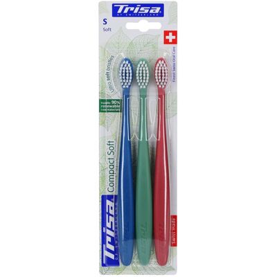 Trisa Compact Soft Brosse à dents – Pack de 3 Brosse(S) À Dents 1 pc(s) - Publicité Trisa Compact Soft Brosse à dents – Pack de 3 Brosse(S) À Dents 1 pc(s) - Publicité