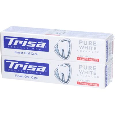 Trisa Dentifrice Pure White Duo 2 x 75 ml Dentifrice(S) - Publicité Trisa Dentifrice Pure White Duo 2 x 75 ml Dentifrice(S) - Publicité