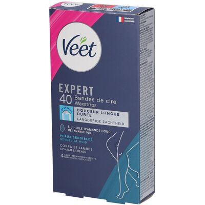 Veet - Expert - Peau sensible - CorpsJambes - Bandes de cire - Publicité Veet - Expert - Peau sensible - CorpsJambes - Bandes de cire - Publicité