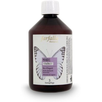 Farfalla butterfly BeautyCare MANDEL Bio-Pflegeöl Huile 500 ml - Publicité Farfalla butterfly BeautyCare MANDEL Bio-Pflegeöl Huile 500 ml - Publicité