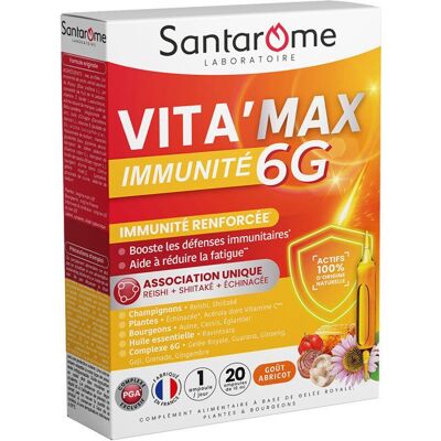 PDM to be maintained SANTAROME Vita'Max Immunité 6G Ampoule(S) 200 ml - Publicité PDM to be maintained SANTAROME Vita'Max Immunité 6G Ampoule(S) 200 ml - Publicité