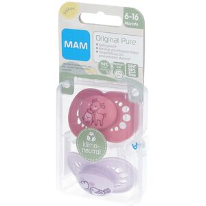 MAM Original Pure Tétines en silicone à motif rose-rose 6-16 mois Tétine(S) 2 pc(s) - Publicité MAM Original Pure Tétines en silicone à motif rose-rose 6-16 mois Tétine(S) 2 pc(s) - Publicité