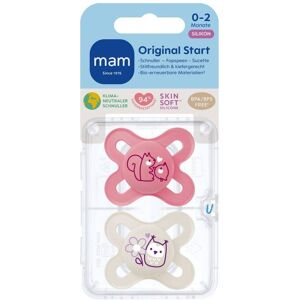 MAM Original Start Tétine silicone rose 0-2 mois Sucette(S) 2 pc(s) - Publicité MAM Original Start Tétine silicone rose 0-2 mois Sucette(S) 2 pc(s) - Publicité