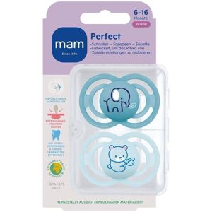 MAM Perfect Tétine silicone bleu 6-16 mois Sucette(S) 2 pc(s) - Publicité MAM Perfect Tétine silicone bleu 6-16 mois Sucette(S) 2 pc(s) - Publicité