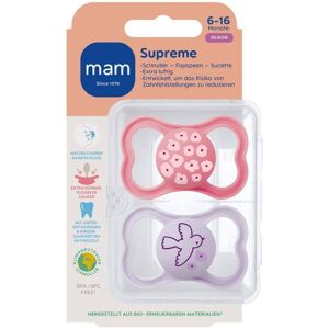 MAM Supreme Tétine silicone Rose 6-16 mois Sucette(S) 2 pc(s) - Publicité MAM Supreme Tétine silicone Rose 6-16 mois Sucette(S) 2 pc(s) - Publicité