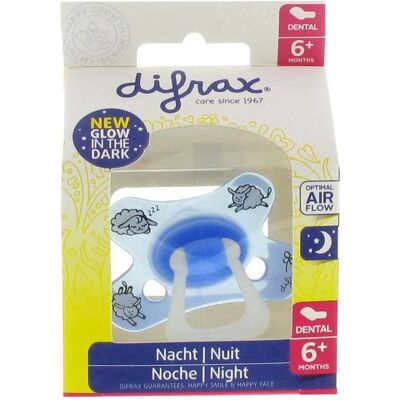 Difrax - Fopspeen Dental Glow in the Dark 6+ - Sucette - Publicité Difrax - Fopspeen Dental Glow in the Dark 6+ - Sucette - Publicité