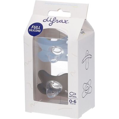Sucette Difrax Silicone Nature 0-6 Mois Ice - Pack de 2 - Publicité Sucette Difrax Silicone Nature 0-6 Mois Ice - Pack de 2 - Publicité