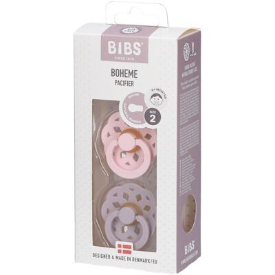 Sucette BIBS - Taille 2 - Lilas Foncé - Caoutchouc Naturel - 6+ Mois - Publicité Sucette BIBS - Taille 2 - Lilas Foncé - Caoutchouc Naturel - 6+ Mois - Publicité