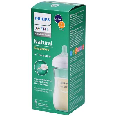 Philips Avent Natural Response Biberon en Verre SCY933/01 Bouteilles 1 pc(s) - Publicité Philips Avent Natural Response Biberon en Verre SCY933/01 Bouteilles 1 pc(s) - Publicité