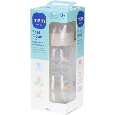 MAM Feel Good Biberon en verre mat unisexe 2 mois+ Bouteilles 260 ml - Publicité MAM Feel Good Biberon en verre mat unisexe 2 mois+ Bouteilles 260 ml - Publicité