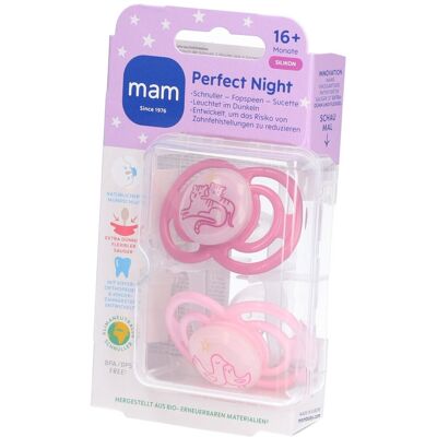 MAM Perfect Night Sucette Silicone Pink 16m+ Sucette(S) 2 pc(s) - Publicité MAM Perfect Night Sucette Silicone Pink 16m+ Sucette(S) 2 pc(s) - Publicité