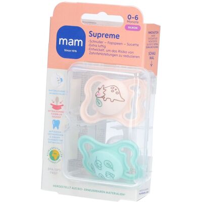 MAM Supreme Tétine Silicone Unisexe 0-6 mois Sucette(S) 2 pc(s) - Publicité MAM Supreme Tétine Silicone Unisexe 0-6 mois Sucette(S) 2 pc(s) - Publicité