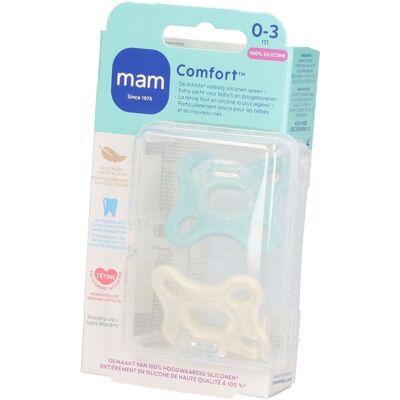 MAM Comfort Unisex Sucettes 0-3 mois Sucette(S) 2 pc(s) - Publicité MAM Comfort Unisex Sucettes 0-3 mois Sucette(S) 2 pc(s) - Publicité