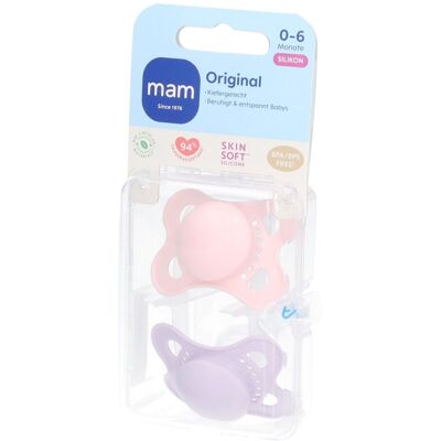 MAM Original Silicone Sucette 0-6 mois Pink Sucette(S) 2 pc(s) - Publicité MAM Original Silicone Sucette 0-6 mois Pink Sucette(S) 2 pc(s) - Publicité
