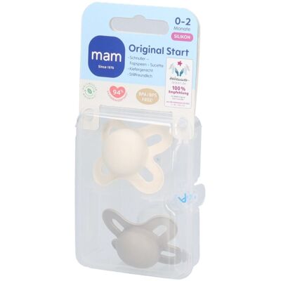 MAM Original Start Silicone Sucette 0-2 mois Unisex Sucette(S) 2 pc(s) - Publicité MAM Original Start Silicone Sucette 0-2 mois Unisex Sucette(S) 2 pc(s) - Publicité