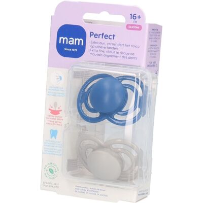 MAM Perfect Silicone Sucette +16 mois Blue Sucette(S) 2 pc(s) - Publicité MAM Perfect Silicone Sucette +16 mois Blue Sucette(S) 2 pc(s) - Publicité