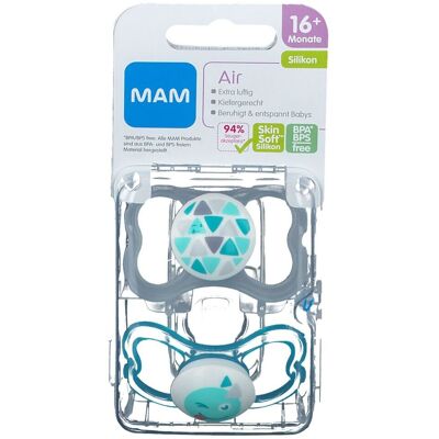 MAM Air Sucette Silicone 16+ Mois (Couleur/motif non sélectionnable) Sucette(S) 2 pc(s) - Publicité MAM Air Sucette Silicone 16+ Mois (Couleur/motif non sélectionnable) Sucette(S) 2 pc(s) - Publicité