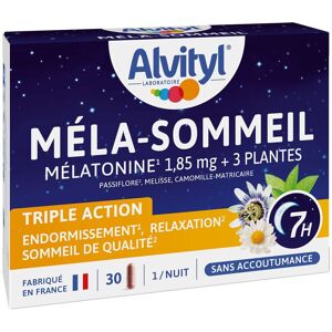 Alvityl Mélatonine Sommeil Gélules - 3 Plantes - 30 Gélules - Publicité Alvityl Mélatonine Sommeil Gélules - 3 Plantes - 30 Gélules - Publicité