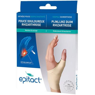 Epitact® Orthèse Pouce Souple d'Activité Douloureux - Rhizarthrose Droite Small Bandage(S) 1 pc(s) - Publicité Epitact® Orthèse Pouce Souple d'Activité Douloureux - Rhizarthrose Droite Small Bandage(S) 1 pc(s) - Publicité