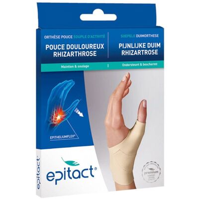Epitact® Orthèse Pouce Souple d'Activité Douloureux - Rhizarthrose Gauche Large Bandage(S) 1 pc(s) - Publicité Epitact® Orthèse Pouce Souple d'Activité Douloureux - Rhizarthrose Gauche Large Bandage(S) 1 pc(s) - Publicité