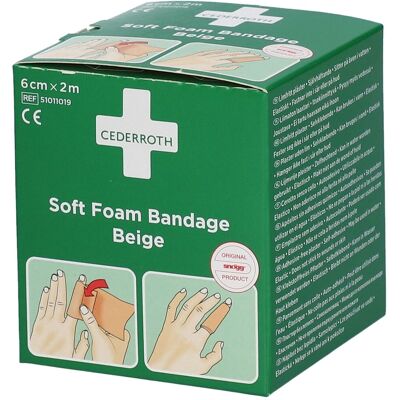 Cederroth Soft Foam Bandage Beige 6 cm x 2 m 51011019 Bandage(S) 1 pc(s) - Publicité Cederroth Soft Foam Bandage Beige 6 cm x 2 m 51011019 Bandage(S) 1 pc(s) - Publicité