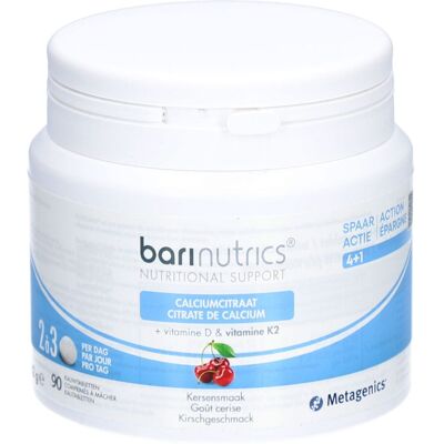 Barinutrics Citrate de Calcium K2 Cerise NF 90 Comprimés à Croquer - Complément Alimentaire - Publicité Barinutrics Citrate de Calcium K2 Cerise NF 90 Comprimés à Croquer - Complément Alimentaire - Publicité