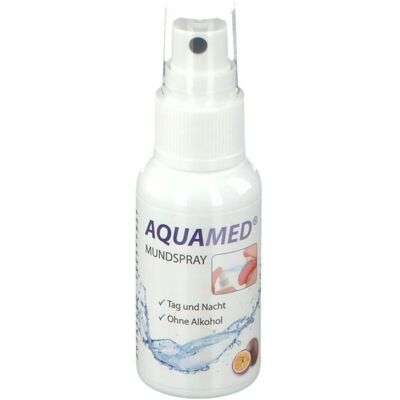 Miradent Aquamed Spray Buccal Fruit de la Passion - Bouche sèche - Publicité Miradent Aquamed Spray Buccal Fruit de la Passion - Bouche sèche - Publicité