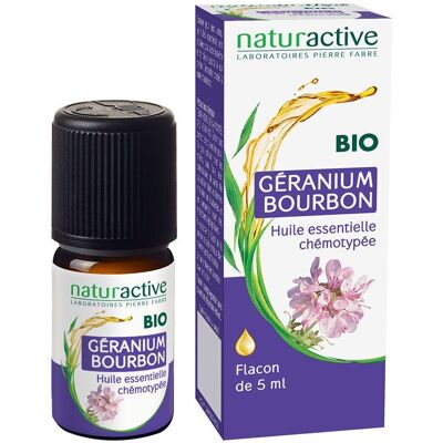 Naturactive Géranium Bourbon Huile essentielle Bio 5 ml - Publicité Naturactive Géranium Bourbon Huile essentielle Bio 5 ml - Publicité