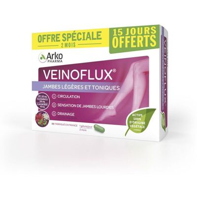 Arkopharma Veinoflux® Jambes légères et toniques Capsule(S) 60 pc(s) - Publicité Arkopharma Veinoflux® Jambes légères et toniques Capsule(S) 60 pc(s) - Publicité