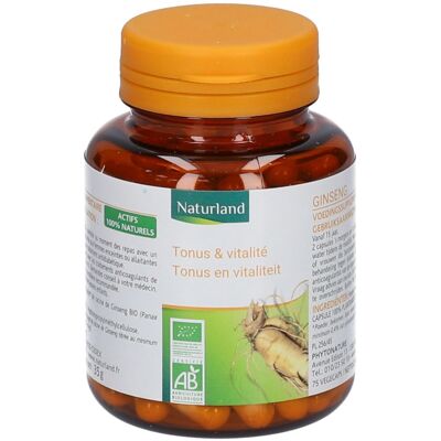Naturland Ginseng Bio - Ginseng Biologique Végan - Favorise capacités physiques - Compléments - Publicité Naturland Ginseng Bio - Ginseng Biologique Végan - Favorise capacités physiques - Compléments - Publicité