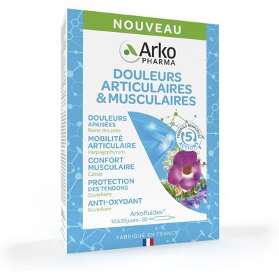 Arkopharma Arkofluides Douleurs Articulaires & Musculaires 5 Actions - 20 Ampoules - Publicité Arkopharma Arkofluides Douleurs Articulaires & Musculaires 5 Actions - 20 Ampoules - Publicité