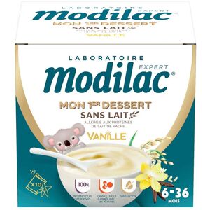 Modilac mon 1er dessert sans lait vanille 6-36 mois Poudre 186 g - Publicité Modilac mon 1er dessert sans lait vanille 6-36 mois Poudre 186 g - Publicité