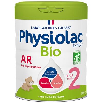 Lait infantile Physiolac Bio AR 6-12M - Anti-reflux 800g - Publicité Lait infantile Physiolac Bio AR 6-12M - Anti-reflux 800g - Publicité