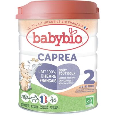Babybio Lait de suite Caprea 2 - Bio, 6-12 mois - Publicité Babybio Lait de suite Caprea 2 - Bio, 6-12 mois - Publicité