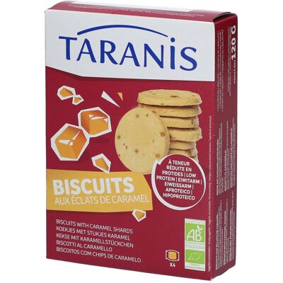 Taranis Biscuits aux éclats de caramel – pauvres en protéines Aliment 120 g - Publicité Taranis Biscuits aux éclats de caramel – pauvres en protéines Aliment 120 g - Publicité